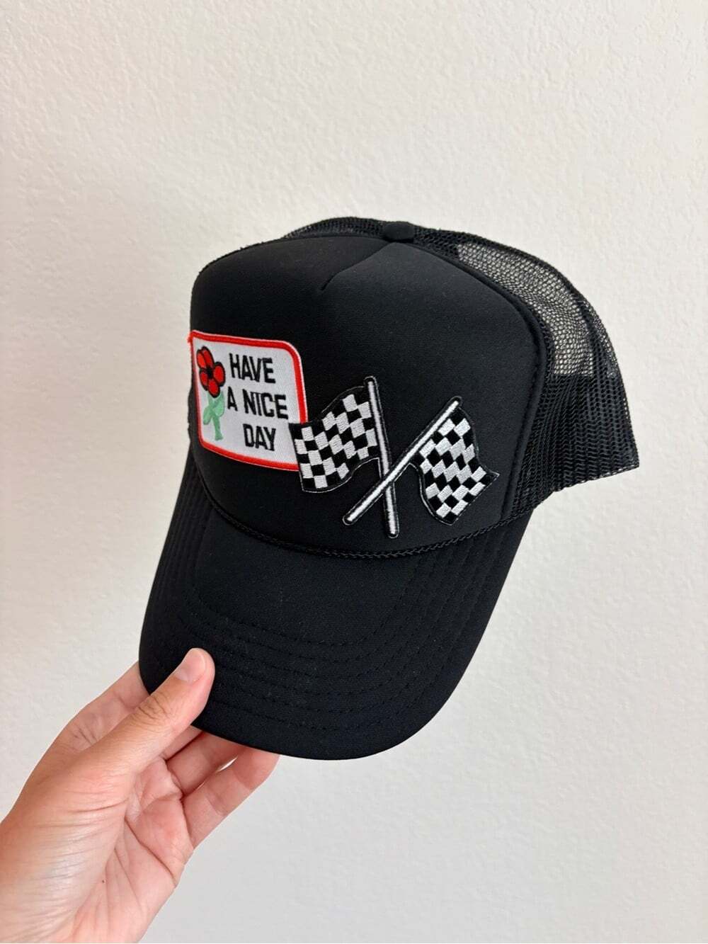 NEW Ascot + Hart Checkered Patch Trucker Hat - Picture 4 of 10